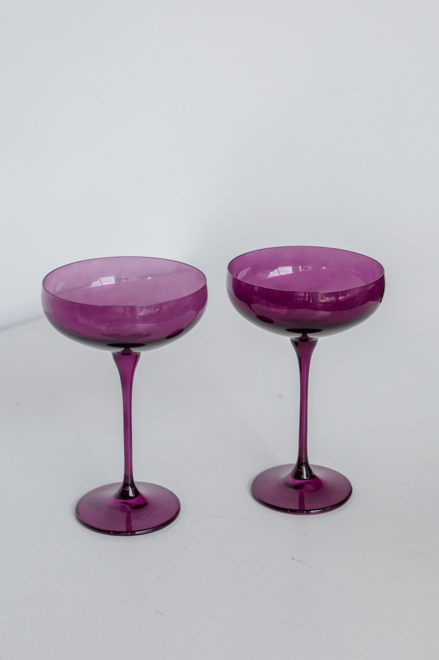 Glassware Estelle Colored Glass | Estelle Colored Champagne Coupe Stemware - Set Of 2 {Amethyst}