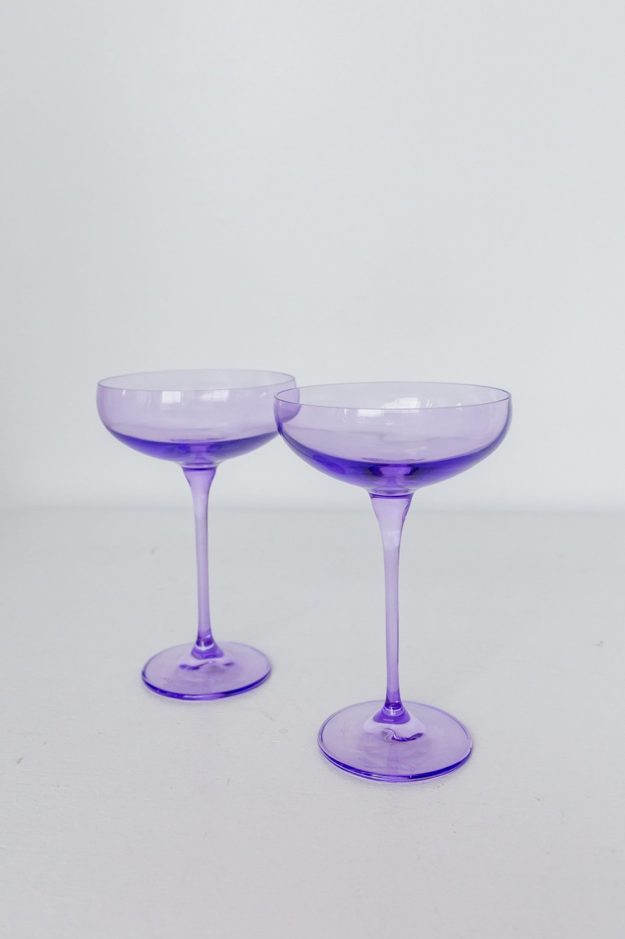 Glassware Estelle Colored Glass | Estelle Colored Champagne Coupe Stemware - Set Of 2 {Lavender}