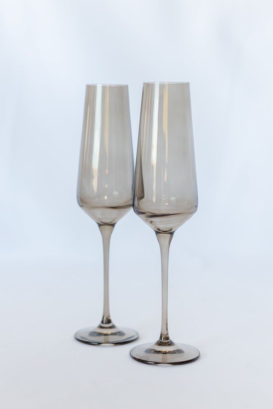 Glassware Estelle Colored Glass | Estelle Colored Champagne Flute - Set Of 2 {Gray Smoke}