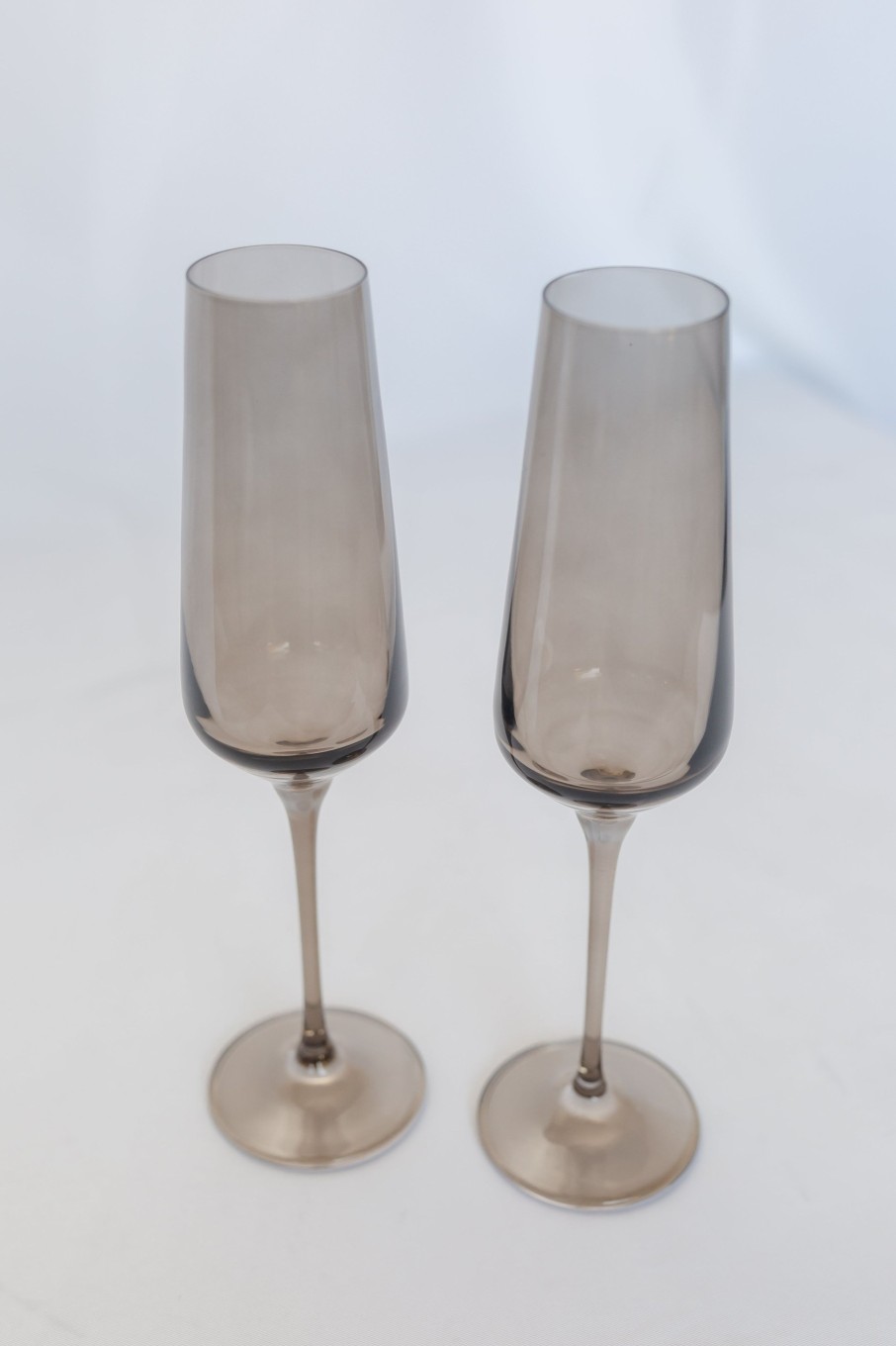 Glassware Estelle Colored Glass | Estelle Colored Champagne Flute - Set Of 2 {Gray Smoke}