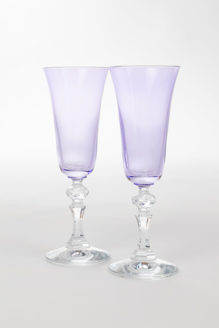 Glassware Estelle Colored Glass | Estelle Colored Regal Flute With Clear Stem - Set Of 2 {Lavender}