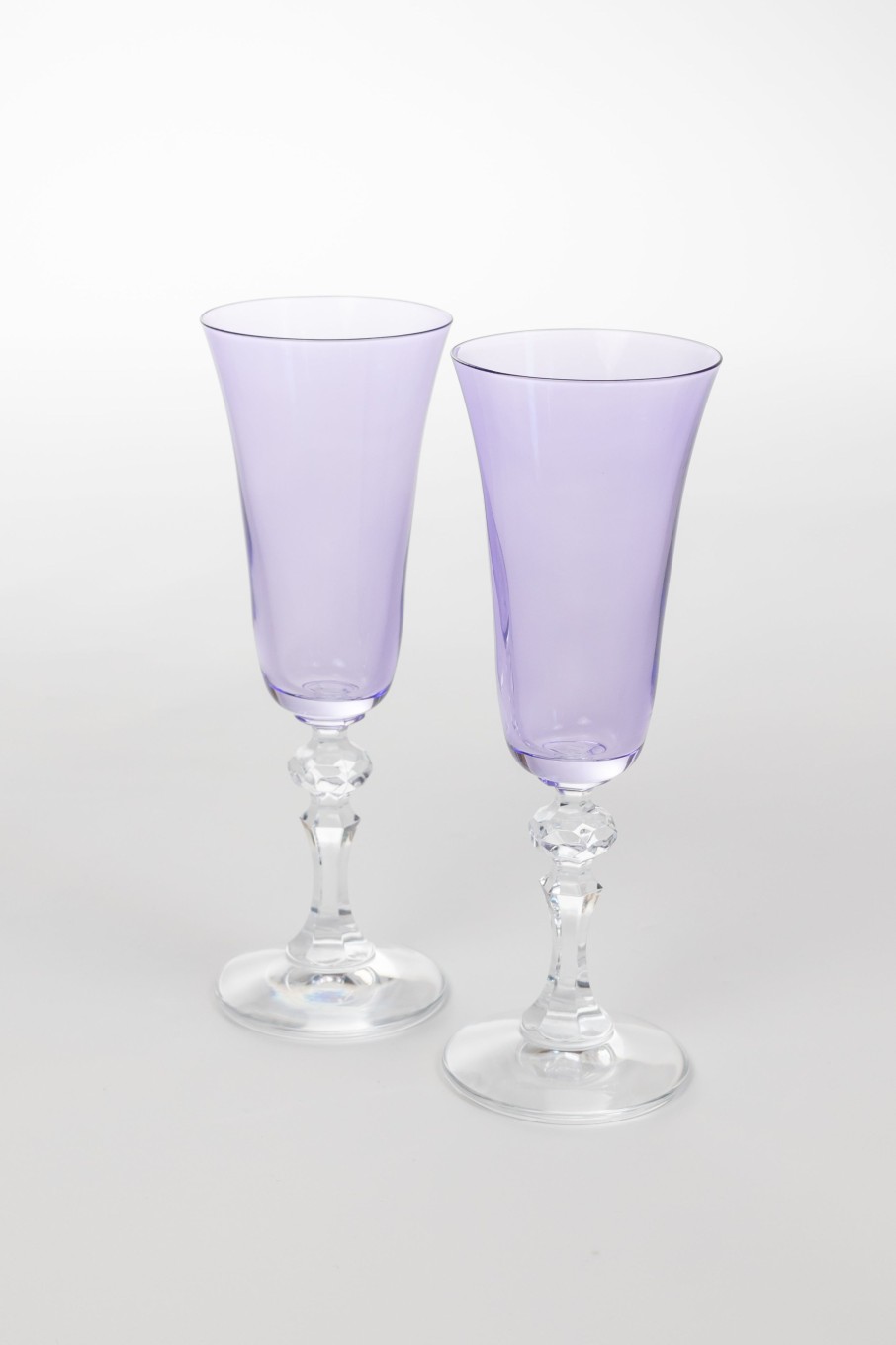 Glassware Estelle Colored Glass | Estelle Colored Regal Flute With Clear Stem - Set Of 2 {Lavender}