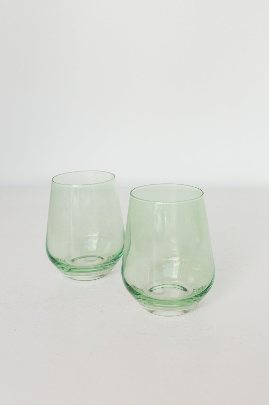 Glassware Estelle Colored Glass | Estelle Colored Wine Stemless - Set Of 2 {Mint Green}