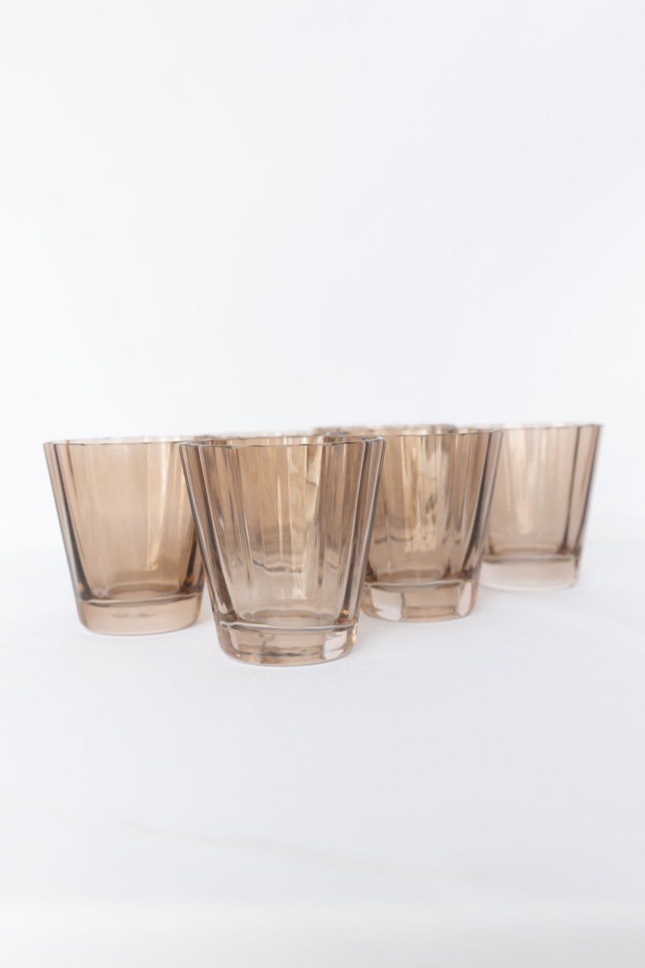 Glassware Estelle Colored Glass | Estelle Colored Sunday Low Balls - Set Of 6 {Amber Smoke}