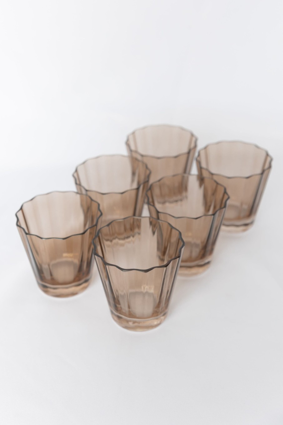 Glassware Estelle Colored Glass | Estelle Colored Sunday Low Balls - Set Of 6 {Amber Smoke}