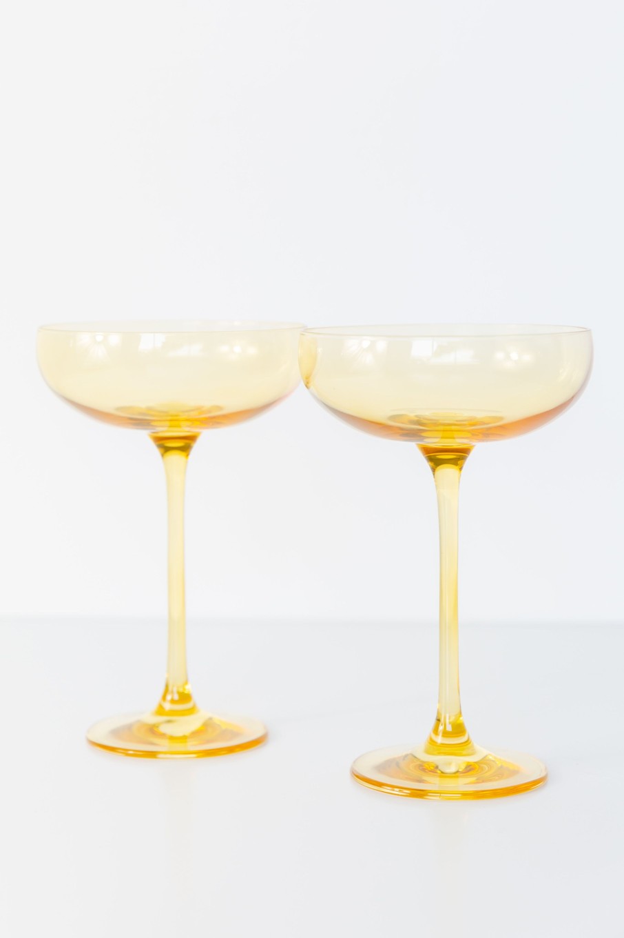 Glassware Estelle Colored Glass | Estelle Colored Champagne Coupe Stemware - Set Of 2 {Yellow}