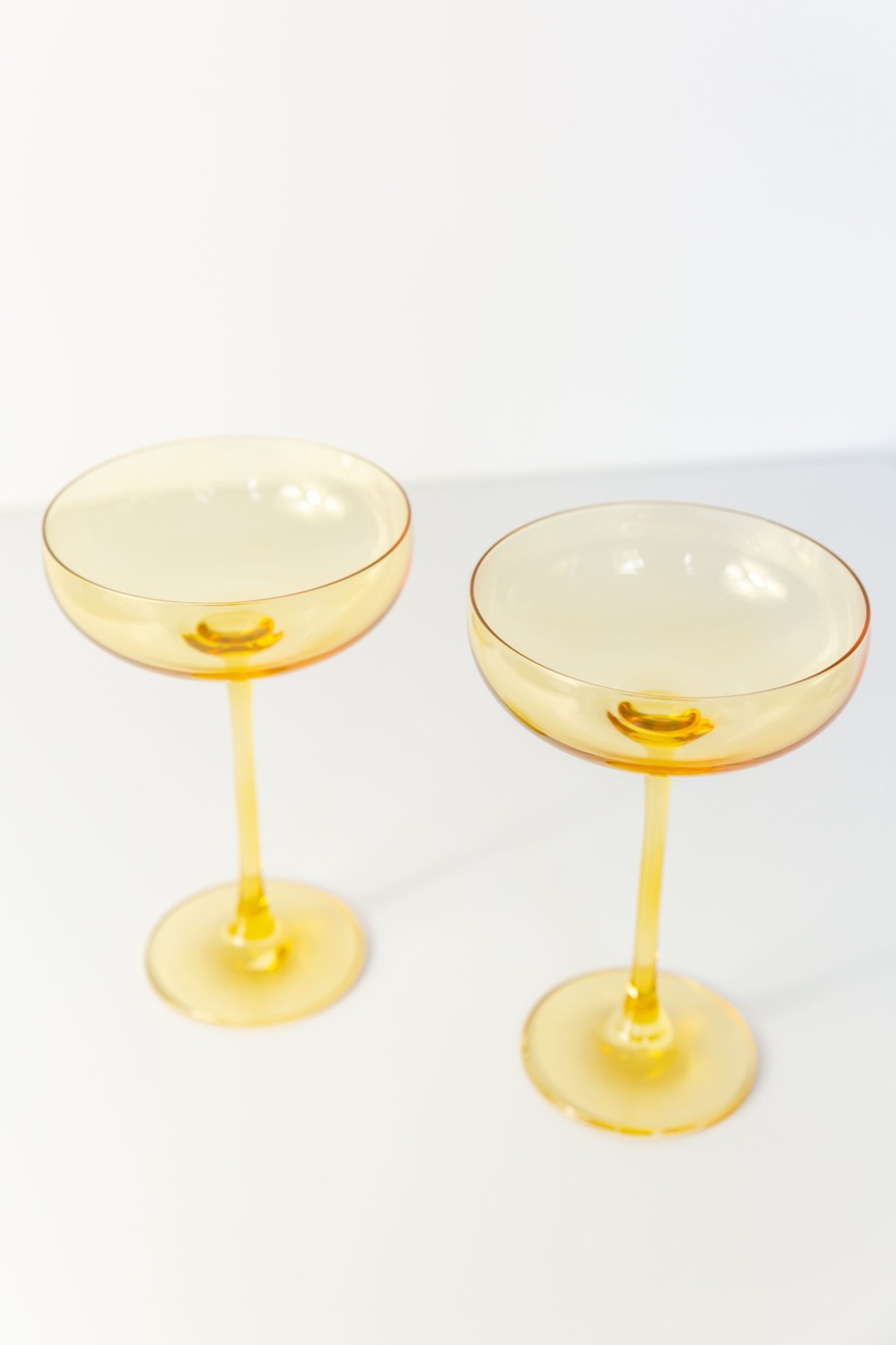 Glassware Estelle Colored Glass | Estelle Colored Champagne Coupe Stemware - Set Of 2 {Yellow}