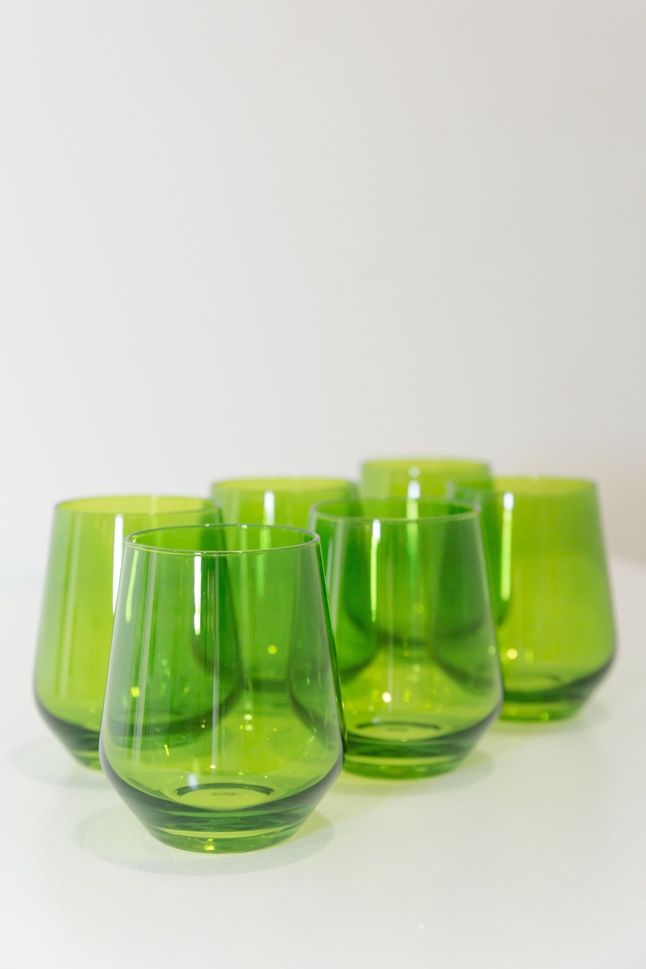 Glassware Estelle Colored Glass | Estelle Colored Wine Stemless - Set Of 2 {Forest Green}