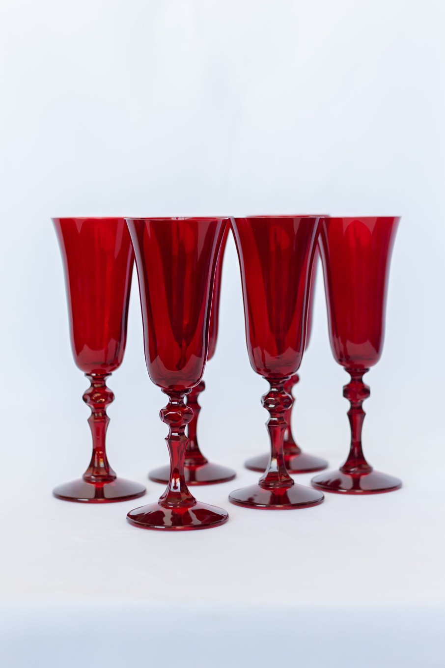 Glassware Estelle Colored Glass | Estelle Colored Regal Flute - Set Of 6 {Red}