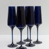 Glassware Estelle Colored Glass | Estelle Colored Champagne Flute - Set Of 6 {Midnight Blue}