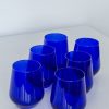 Glassware Estelle Colored Glass | Estelle Colored Wine Stemless - Set Of 6 {Royal Blue}