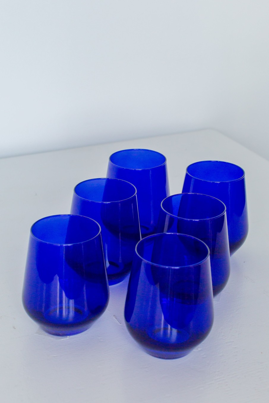 Glassware Estelle Colored Glass | Estelle Colored Wine Stemless - Set Of 6 {Royal Blue}