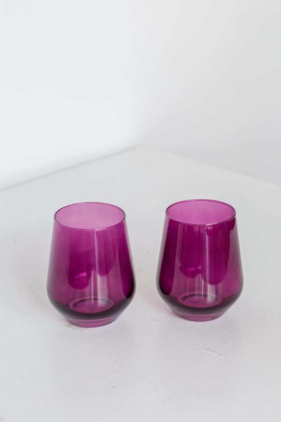 Glassware Estelle Colored Glass | Estelle Colored Wine Stemless - Set Of 2 {Amethyst}