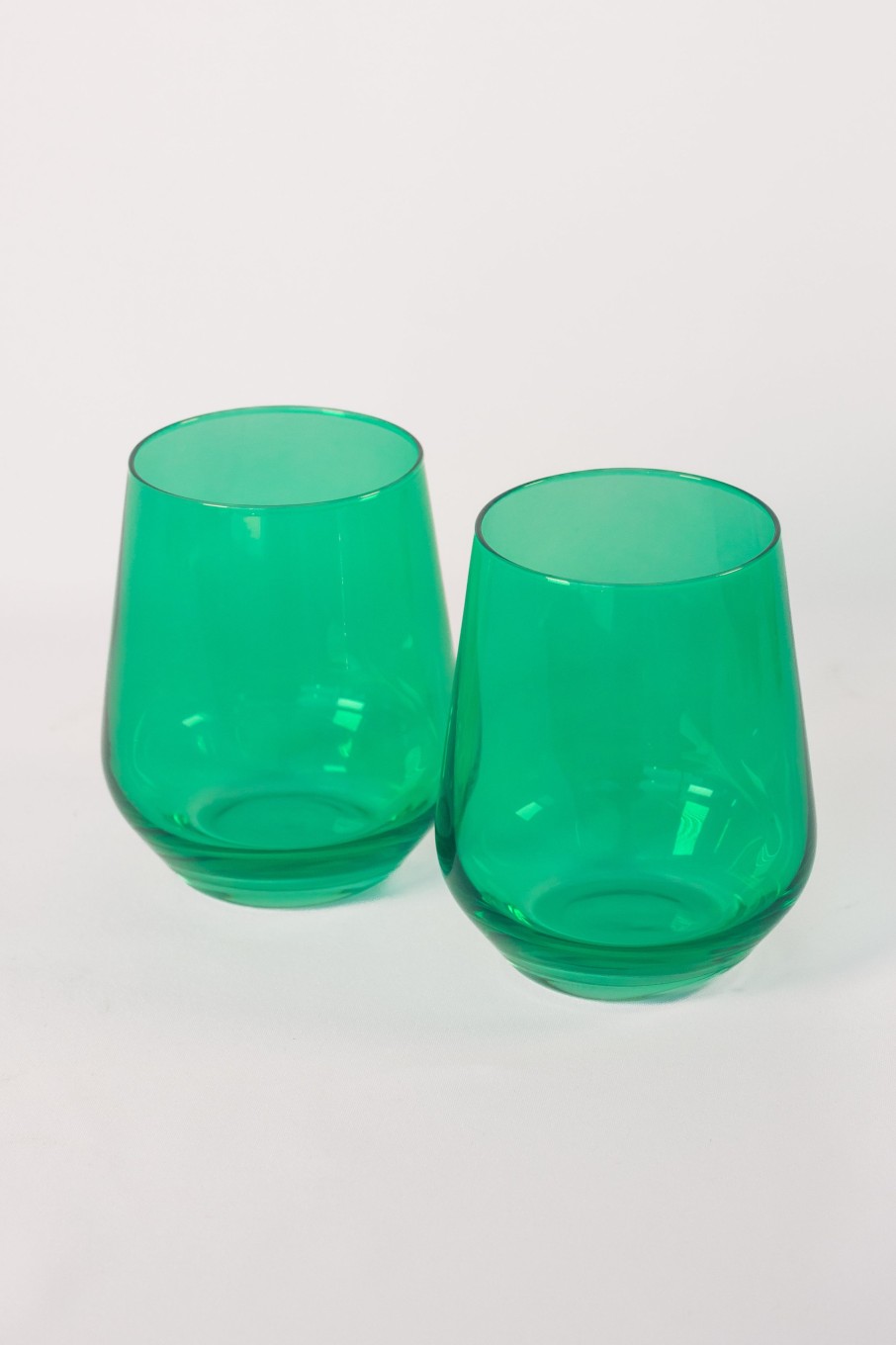 Glassware Estelle Colored Glass | Estelle Colored Wine Stemless - Set Of 2 {Kelly Green}