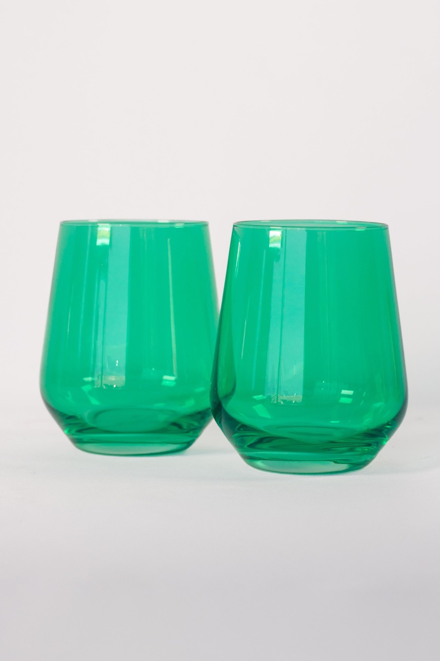 Glassware Estelle Colored Glass | Estelle Colored Wine Stemless - Set Of 2 {Kelly Green}