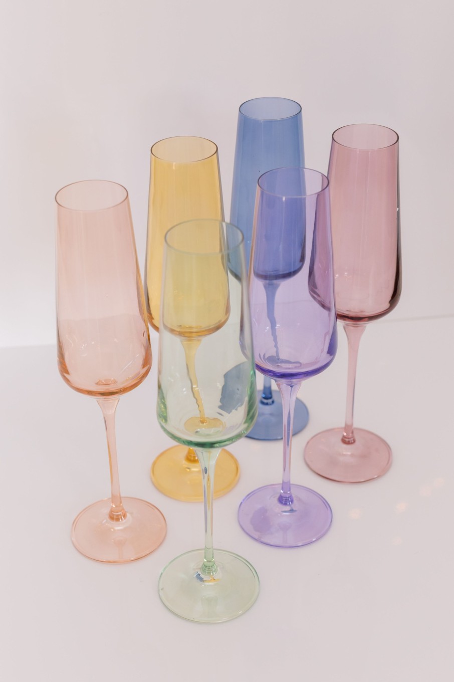 Glassware Estelle Colored Glass | Estelle Colored Champagne Flute - Set Of 6 {Pastel Mixed Set}