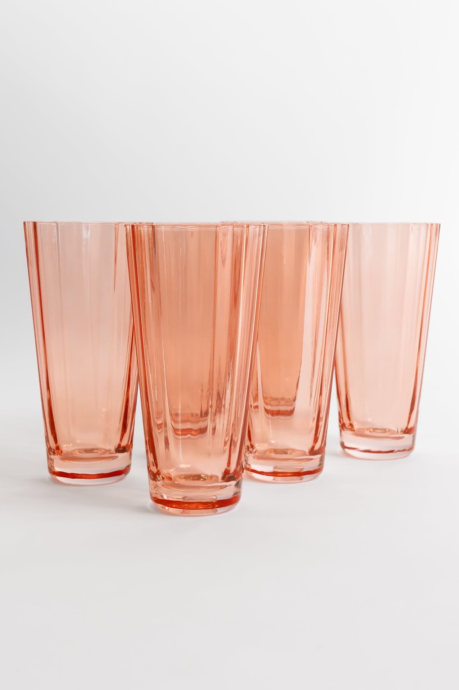 Limited Edition Holiday Estelle Colored Glass | Estelle Colored Sunday High Balls - Set Of 6 {Coral Peach Pink}