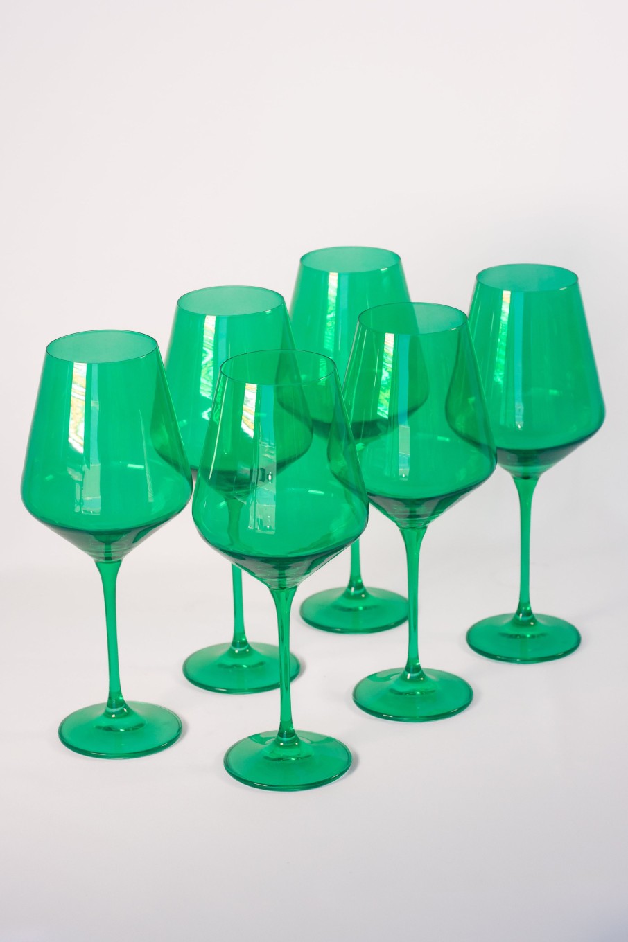 Glassware Estelle Colored Glass | Estelle Colored Wine Stemware - Set Of 6 {Kelly Green}