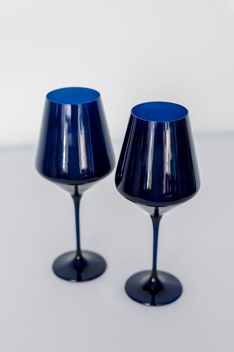 Glassware Estelle Colored Glass | Estelle Colored Wine Stemware - Set Of 2 {Midnight Blue}