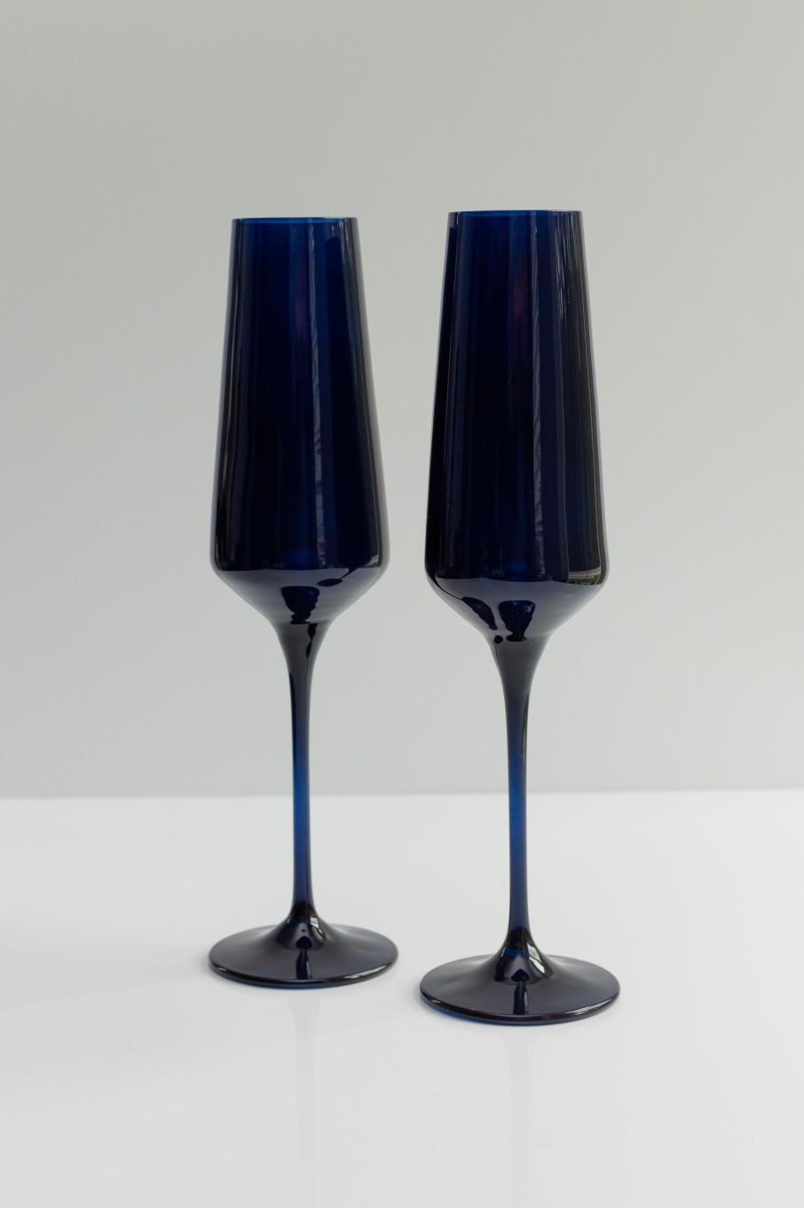 Glassware Estelle Colored Glass | Estelle Colored Champagne Flute - Set Of 2 {Midnight Blue}