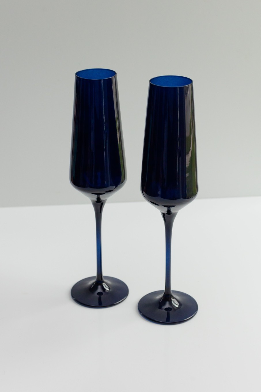 Glassware Estelle Colored Glass | Estelle Colored Champagne Flute - Set Of 2 {Midnight Blue}