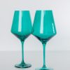 Glassware RH Signature Co. | Estelle Colored Wine Stemware - Set Of 2 {Emerald Green}