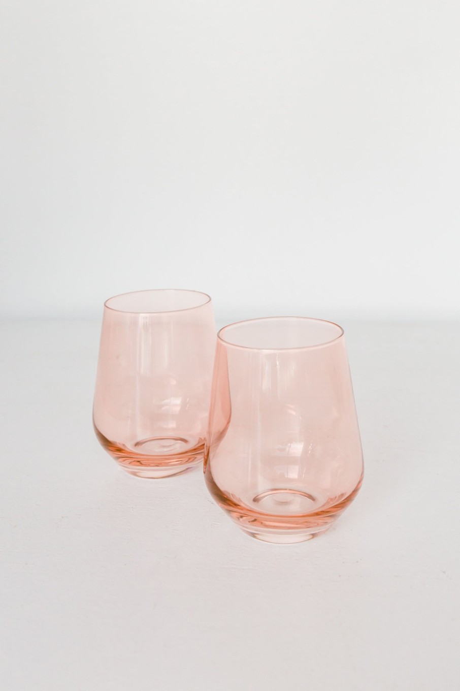 Glassware Estelle Colored Glass | Estelle Colored Wine Stemless - Set Of 2 {Blush Pink}