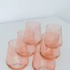 Glassware Estelle Colored Glass | Estelle Colored Wine Stemless - Set Of 6 {Blush Pink}