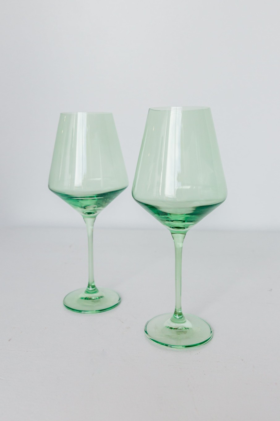 Glassware Estelle Colored Glass | Estelle Colored Wine Stemware - Set Of 2 {Mint Green}