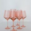 Glassware Estelle Colored Glass | Estelle Colored Wine Stemware - Set Of 6 {Blush Pink}