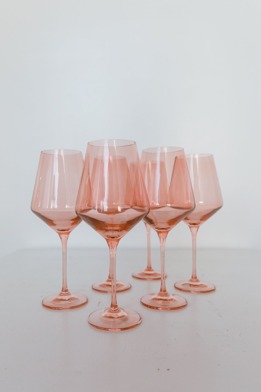 Glassware Estelle Colored Glass | Estelle Colored Wine Stemware - Set Of 6 {Blush Pink}