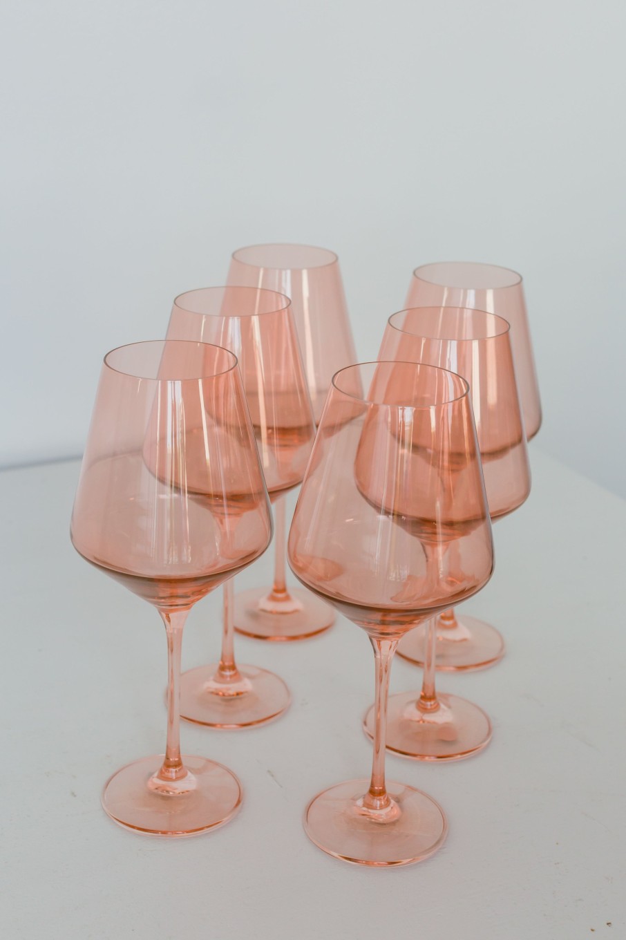 Glassware Estelle Colored Glass | Estelle Colored Wine Stemware - Set Of 6 {Blush Pink}