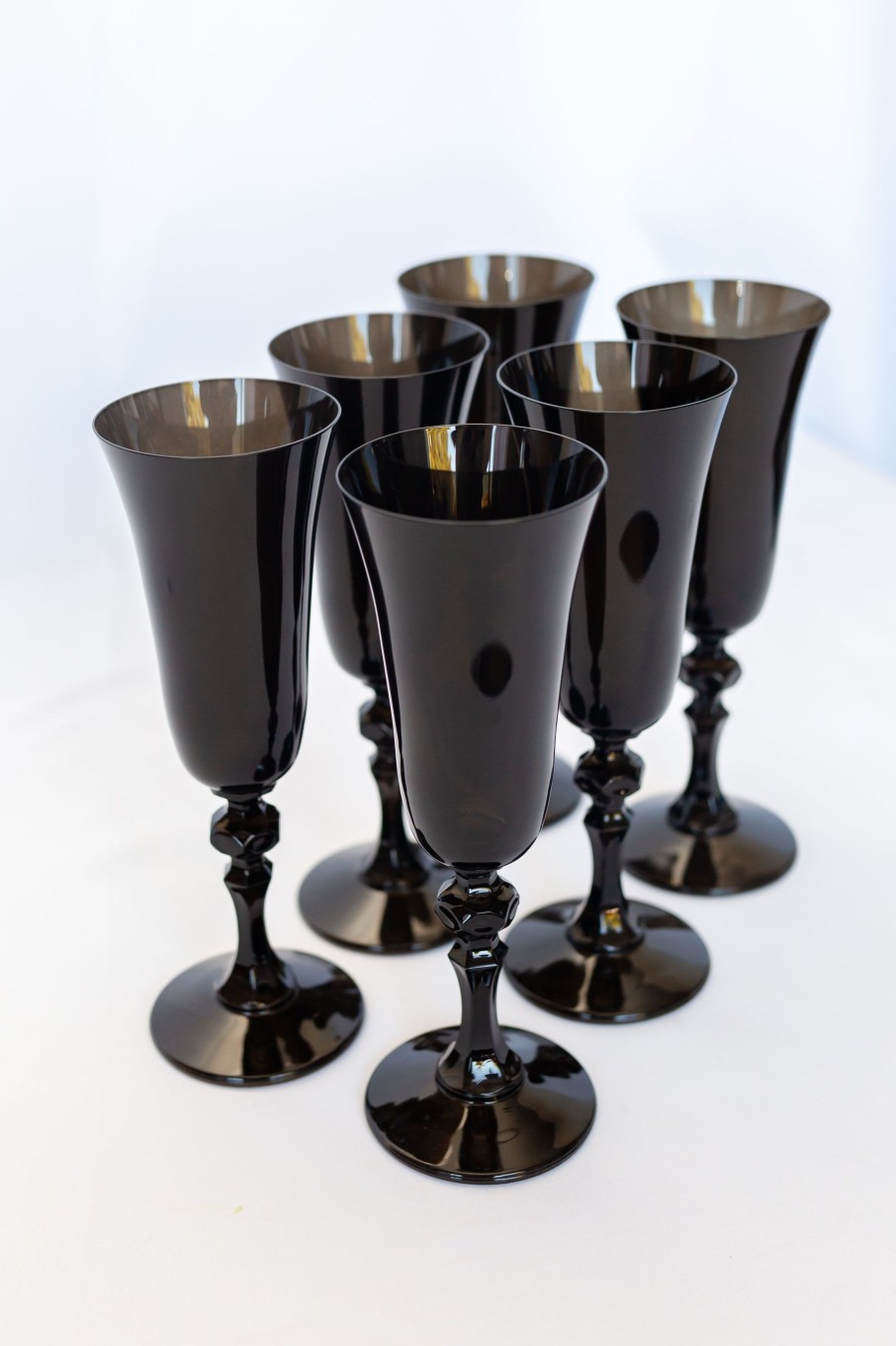 Glassware Estelle Colored Glass | Estelle Colored Regal Flute - Set Of 6 {Black}