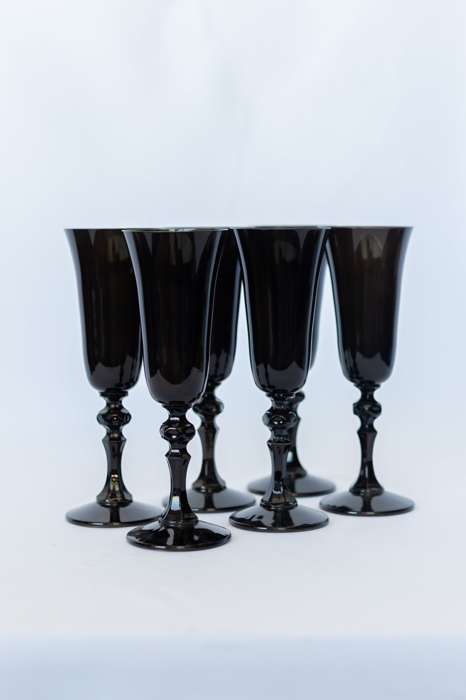 Glassware Estelle Colored Glass | Estelle Colored Regal Flute - Set Of 6 {Black}