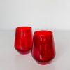 Glassware Estelle Colored Glass | Estelle Colored Wine Stemless - Set Of 2 {Red}