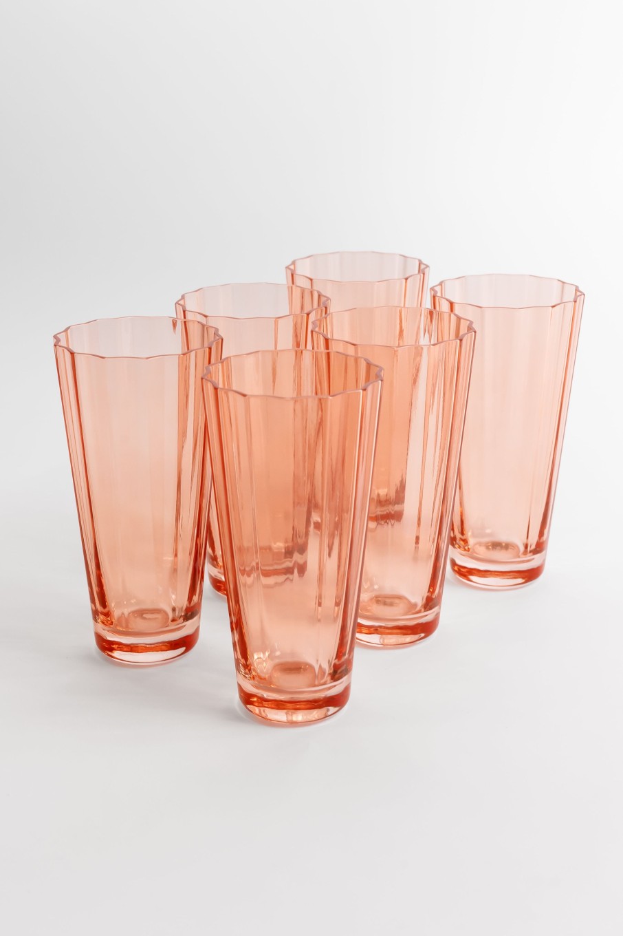 Glassware Estelle Colored Glass | Estelle Colored Sunday High Balls - Set Of 6 {Coral Peach Pink}