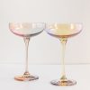 Glassware Estelle Colored Glass | Estelle Colored Champagne Coupe Stemware - Set Of 2 {Iridescent}