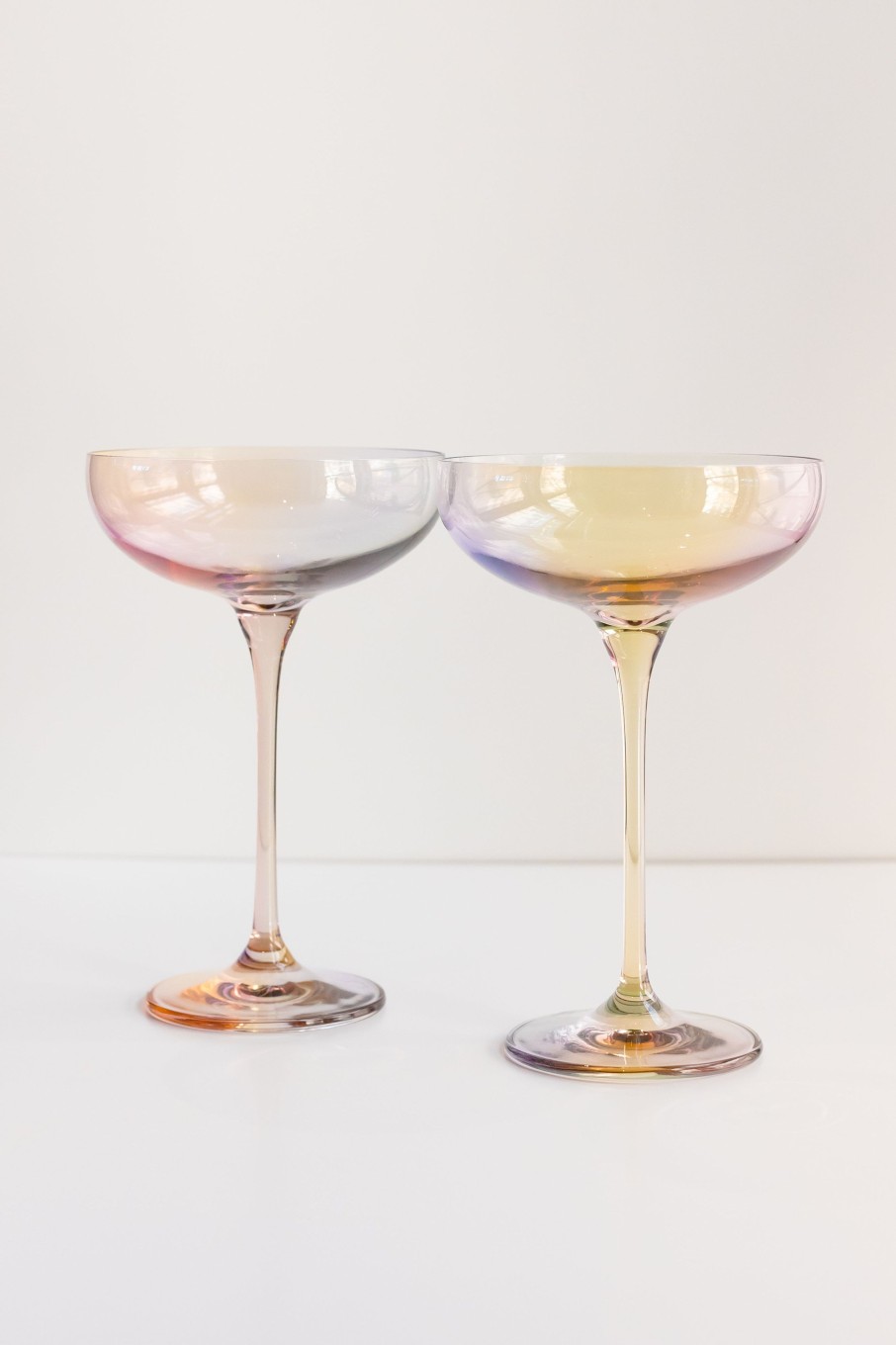 Glassware Estelle Colored Glass | Estelle Colored Champagne Coupe Stemware - Set Of 2 {Iridescent}