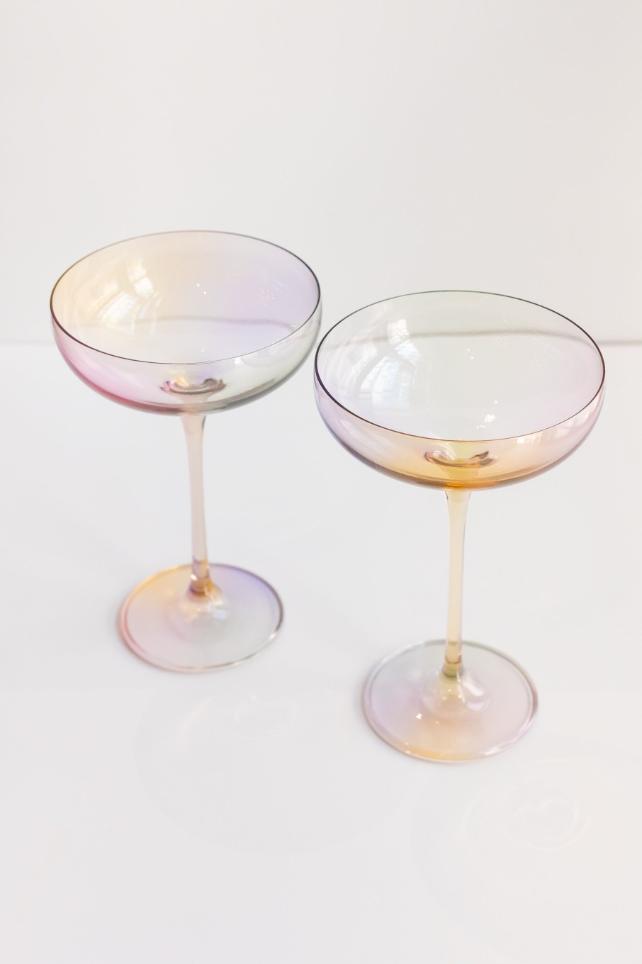 Glassware Estelle Colored Glass | Estelle Colored Champagne Coupe Stemware - Set Of 2 {Iridescent}