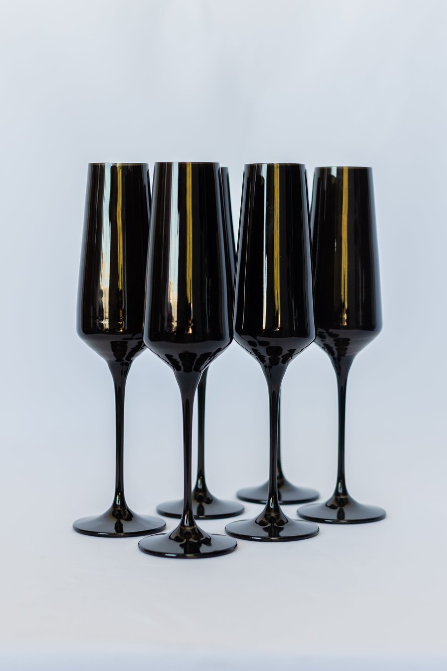 Glassware Estelle Colored Glass | Estelle Colored Champagne Flute - Set Of 6 {Black}