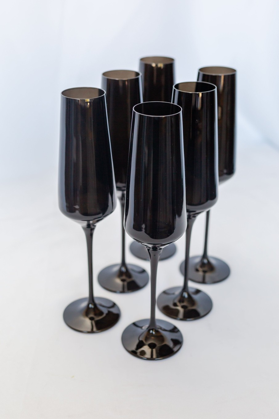 Glassware Estelle Colored Glass | Estelle Colored Champagne Flute - Set Of 6 {Black}