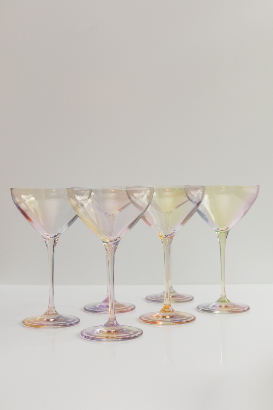 Glassware Estelle Colored Glass | Estelle Colored Martini Glass - Set Of 6 {Iridescent}