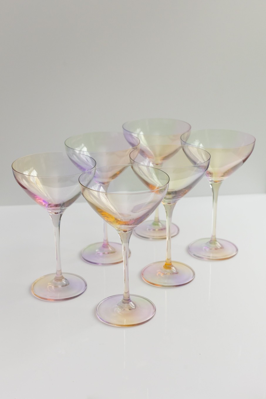 Glassware Estelle Colored Glass | Estelle Colored Martini Glass - Set Of 6 {Iridescent}