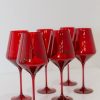 Glassware Estelle Colored Glass | Estelle Colored Wine Stemware - Set Of 6 {Red}