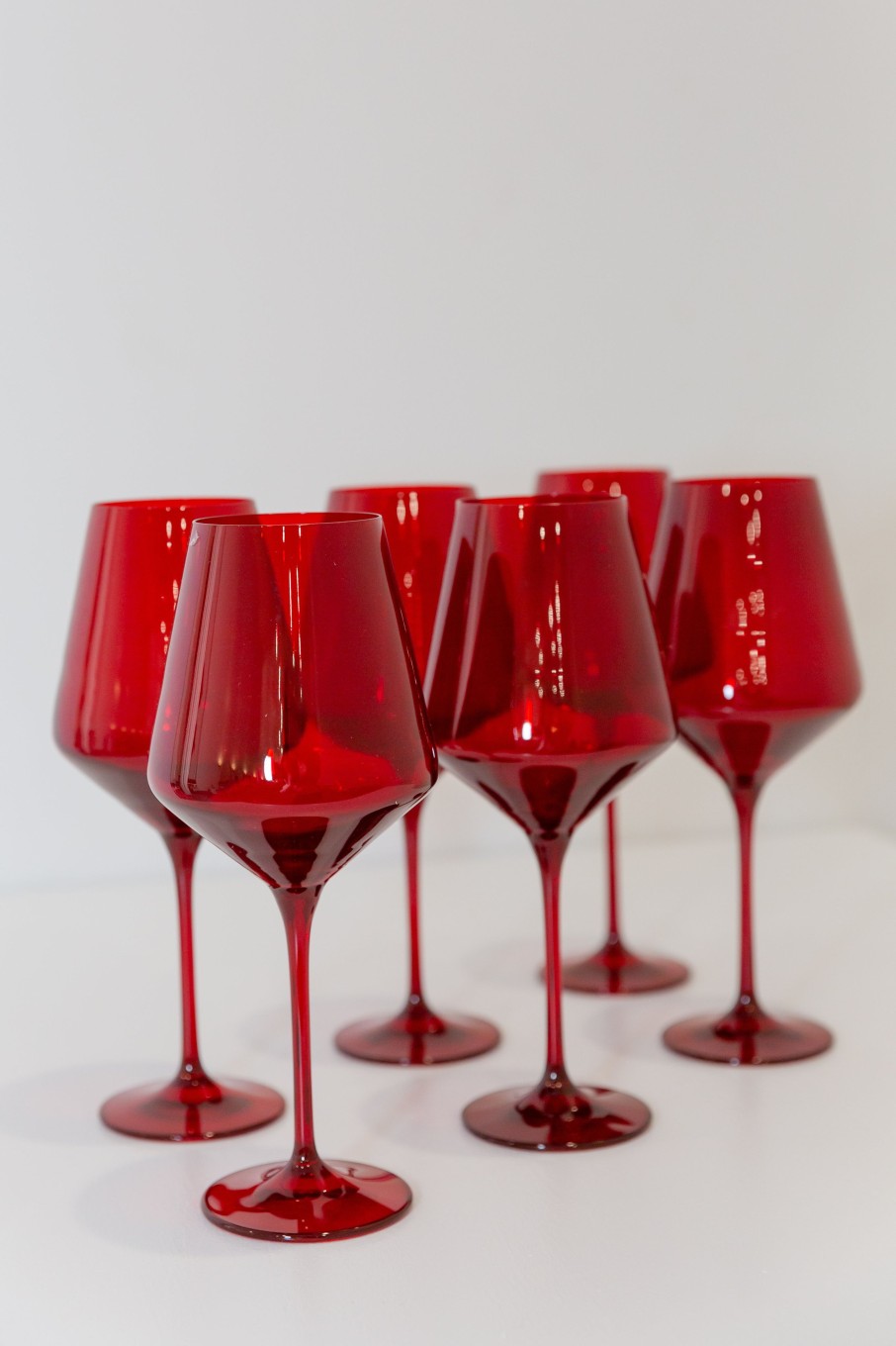 Glassware Estelle Colored Glass | Estelle Colored Wine Stemware - Set Of 6 {Red}