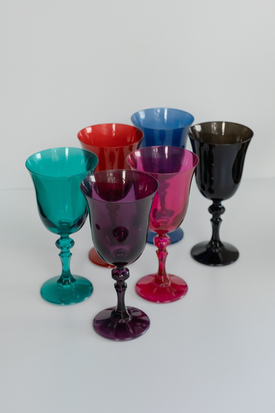 Glassware Estelle Colored Glass | Estelle Colored Regal Goblet - Set Of 6 {Jewel Toned Mixed Set}