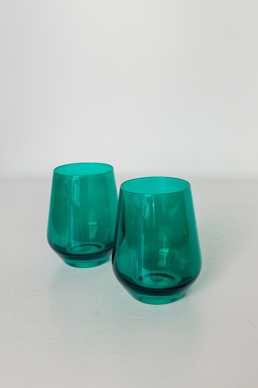 Glassware Estelle Colored Glass | Estelle Colored Wine Stemless - Set Of 2 {Emerald Green}