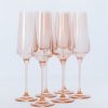 Glassware Estelle Colored Glass | Estelle Colored Champagne Flute - Set Of 6 {Blush Pink}