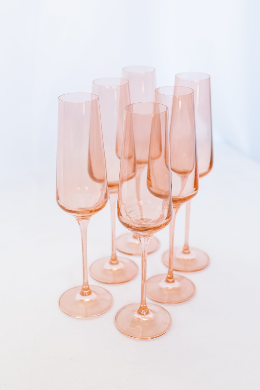 Glassware Estelle Colored Glass | Estelle Colored Champagne Flute - Set Of 6 {Blush Pink}