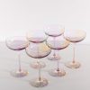 Glassware Estelle Colored Glass | Estelle Colored Champagne Coupe Stemware - Set Of 6 {Iridescent}